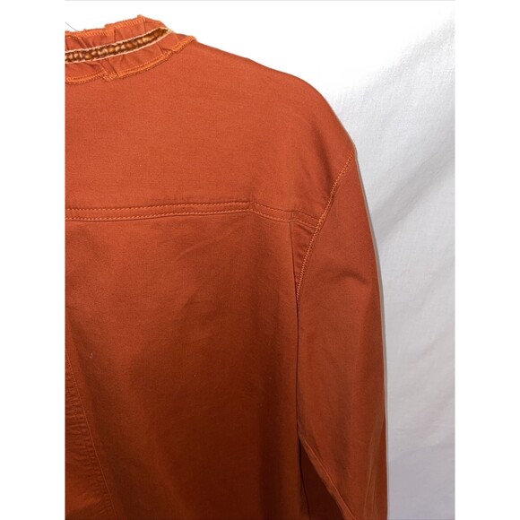 Chico’s Fashion Shacket Women’s Size 3 U.S. XL Orange Full Zip Long Sleeve - Picture 10 of 12